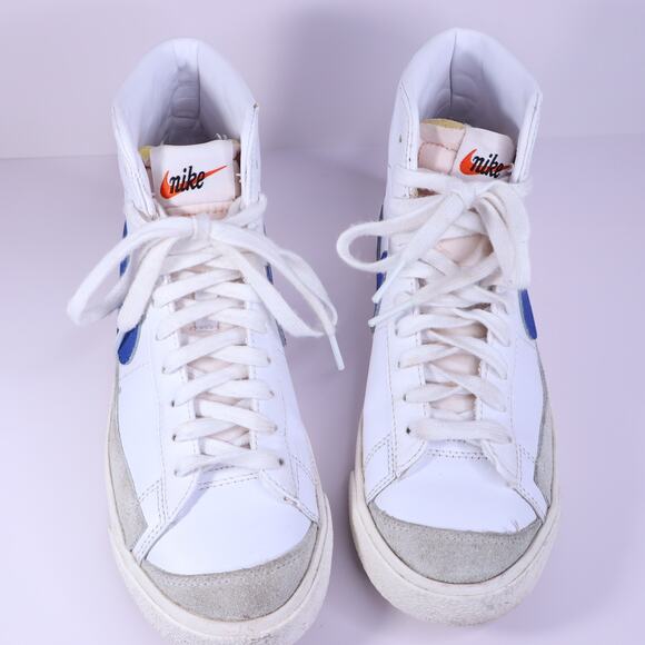NIKE Blazer Mid '77 Vintage High Top Sneakers Racer Blue Leather Wms 7/Men's 5.5 - Picture 2 of 11